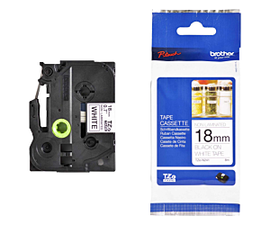 Taśma Brother nielaminowana 18mm x 8m czarny nadruk / białe tło