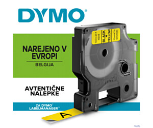 Taśma DYMO D1 - 12 mm x 7 m, czarny / żółty S0720580 do drukarek etykiet