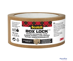 Taśma pakowa SCOTCH®Box Lock, papierowa, 48mm x 22,8m, 1szt., brązowa 7100292556