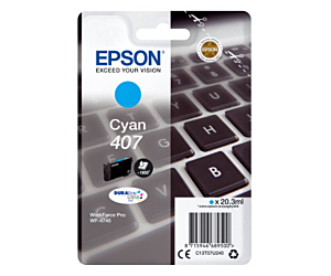 Tusz  Epson 407 do WF-4745DTWF | 20,3 ml | Cyan