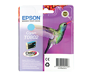 Tusz  Epson  T0802  do Stylus Photo  R-265/285/360 RX560  | 7,4ml | cyan