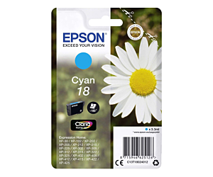 Tusz Epson T1802 do XP-102/202/302/305/402/405 | 3,3ml | cyan