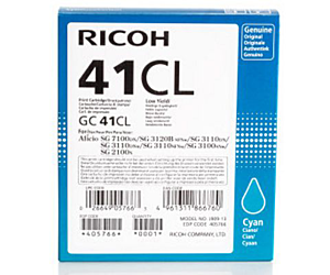 Tusz Ricoh do SG 2100N/3110DN/3110DNW GC 41CL | 600 str. | cyan