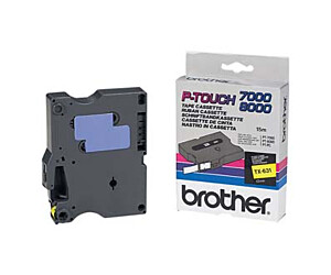 Taśma Brother laminowana 12mm x 15,4m czarny nadruk / żółte tło