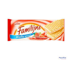 Wafle FAMILIJNE Truskawkowo-śmietankowym 180g JUTRZENKA