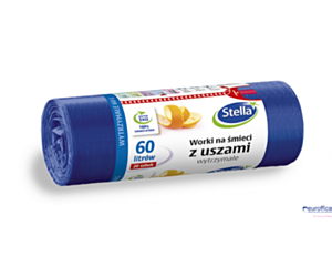 Worki na śmieci z uszami wytrzymałe 60L 20szt. granatowe (HD-LD) STELLA