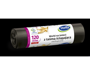 Worki na śmieci ekologiczne z taśmą 120 l Stella 004171