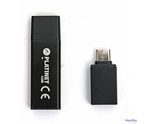 Pendrive USB 2.0 X-Depo 16GB + Type-C Adapter czarny Platinet PMFEC16B