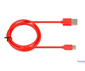Kabel do transferu danych i zasilania USB 2w1 TYP C czerwony 1m (2A) Ibox IKUMTCR
