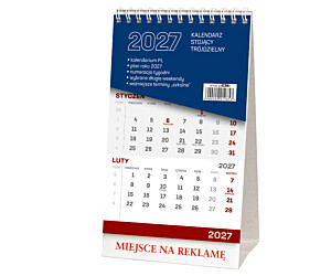 Kalendarz stojący trójdzielny 2027, KB038B, WOKÓŁ NAS 