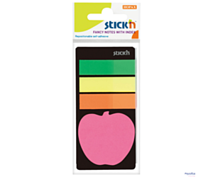 Zakładki indeks. neon+Notes Jabłuszko STICK`N 21475