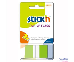Zakładki indeksujące 45x25mm 50szt zielone podajnik STICK"N 26023