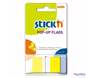 Zakładki indeksujące 45x25mm 50szt żółte podajnik STICK"N 26022