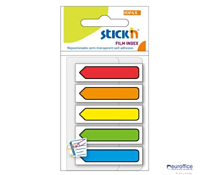 Zakładki indeksujące Strzałki 45x12mm mix 5 kolorów neon STICK"N 21464