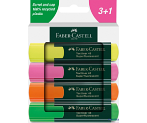 Zakreślacz 1548 4 Kol. Neonowe opakowanie Kartonowe Faber-castell