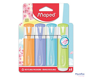 Zakreślacz Classic New Pastel mix kolorów 4 szt kartonowe etui 742510 Maped