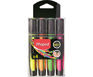 Zakreślacz FLUO PEPS max mix kolorów 4szt etui pud. z zaw. MAPED 742947