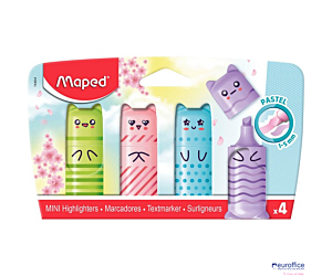Zakreślacz Mini Kawaii Pastel mix 4 kol blister kartonowy Maped 743604