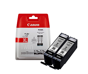 Zestaw dwóch tusz  Canon PGI-570PGBK XL do Pixma MG-5750/6850 | 2 x 22ml | black