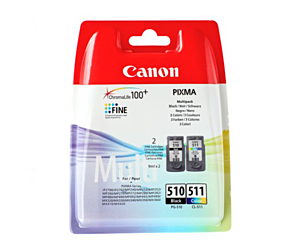 Zestaw dwóch tuszy Canon PG510/CL511 do MP-240/260/270/280/480/490 | CMYK