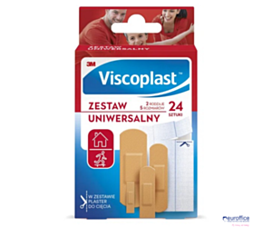 Zestaw plastrów VISCOPLAST, 24szt., 2rodzaje/5rozmiarów mix kolor UNIWERSALNE 4054596798328
