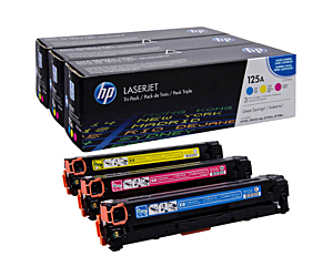 Zestaw trzech tonerów HP 125A do LJ CP1215 ,CM1312 | 3 x 1 400 str. | CMY