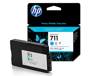 Zestaw trzech tuszy HP 711 do Designjet T120/520 | 3 x 29ml | cyan