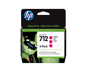 Zestaw trzech tuszy HP 712 | 3x 29ml | magenta
