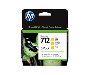 Zestaw trzech tuszy HP 712 | 3x 29ml | yellow