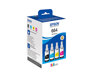 Zestaw tuszy Epson EcoTank  T664 do L100/110/200/210 | 4x70ml | CMYK