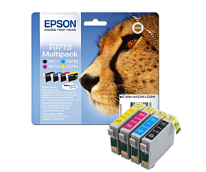 Zestaw tuszy  Epson T0715  do  D78 DX-4000/4050/5000/5050/6000 | 23,9ml | CMYK