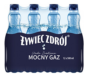 Woda ŻYWIEC ZDRÓJ 0.5l mocno gazowana zgrzewka 12 szt. KAUCJA