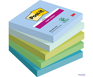 Karteczki samoprzylepne 5 bloczków / 90 karteczek paleta Oasis 76x76mm SUPER STICKY 7100258898 POST-IT