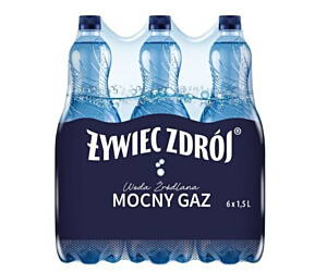 Woda ŻYWIEC ZDRÓJ 1.5l mocno gazowana zgrzewka 6 szt. KAUCJA