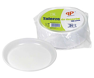TALERZ PLASTIKOWY DESEROWY 16 CM 100 SZT.