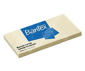 Bloczek samoprzylepne 50x40mm x 3, 100 kartek, żółty BANTEX 400086386