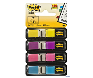 Zakładki indeksujące POST-IT 12x43mm neonowe 683-4AB 4x35szt 3M