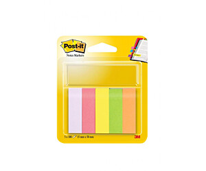 Zakładka, znaczniki POST-IT (670/5), papier, 15x50mm, 5x100 kart., mix kolorów neonowy 