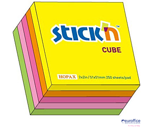 Bloczek STICK"N 51x51mm mix 5 kolorów neonowych 21203