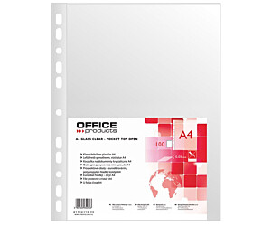 Koszulki na dokumenty A4 PP krystaliczne 50mikr. 100szt. OFFICE PRODUCTS 21142415-90
