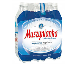 Woda MUSZYNIANKA 1.5L średnionasycona CO2 zgrzewka 6 szt. KAUCJA