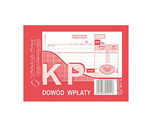 401-5 KP Dowód Wpłaty, A6 80 kartek, MICHALCZYK&PROKOP
