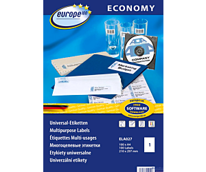 Etykiety uniwersalne ELA027 210 x 297 100 ark. Economy Europe100 by Avery Zweckform