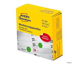 Kółka do zaznaczania zielone 3855 Q19 w rolce trwałe