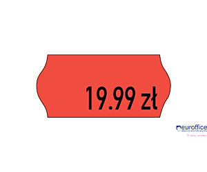 Etykiety cenowe w rolce do metkownicy jednorzędowej Meto, 26x12 mm, czerwone opakowanie 6 rolek M30014351