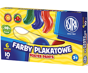 Farby plakatowe Astra 6 kolorów - 10 ml, 83111903