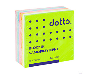 Kostka samoprzylepna DOTTS 75x75 400 kartek tęczowa (NSKT/D)