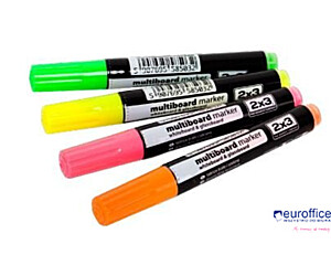 Markery suchościeralne Multiboard 4szt. fluorescencyjne 2X3 AS143