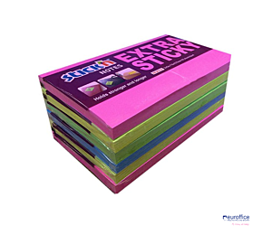 Notes samoprzylepny EXTRA STICKY 76x127mm 4 kol.neon/90 kart. 6szt. Stickin 21687
