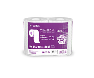 Papier toaletowy celuloza, 3 warstwy, biały, 30m - 270 listków (4szt) VELVET PROFESSIONAL Expert 4100835